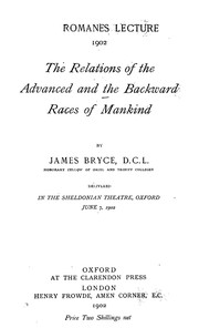 Cover of: The relations of the advanced and the backward races of mankind