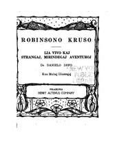 Cover of: Robinsono Kruso: lia vivo kaj strangaj, mirindegaj aventuroj