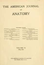 Cover of: The American journal of anatomy