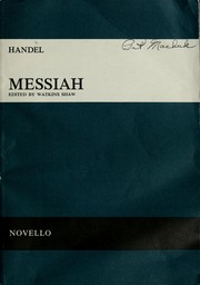 Cover of: Messiah: a sacred oratorio