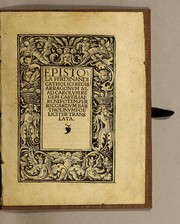Cover of: Epistola Ferdinandi Catholici regis Arragonum [etc.] ad Carolum regem Castiliae [etc.] Nepotem