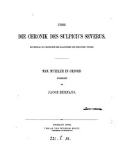 Cover of: Ueber die Chronik des Sulpicius Severus