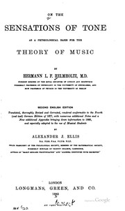 Cover of: On the sensations of tone as a physiological basis for the theory of music