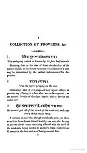 Cover of: A collection of proverbs, Bengali and Sanscrit by Morton, William