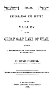 Cover of: Exploration and Survey of the Valley of the Great Salt Lake of Utah: Including a Reconnoissance ...