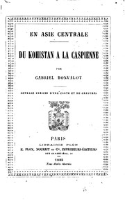 Cover of: En Asie centrale, du Kohistan à la Caspienne: de Kohistan à la Caspienne