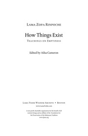 Cover of: How things exist: teachings on emptiness