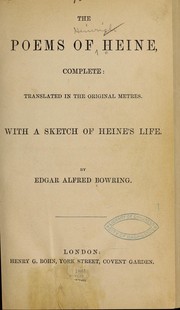 Cover of: The poems of Heine