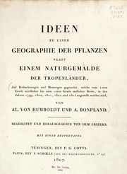 Cover of: Ideen zu einer Geographie der Pflanzen