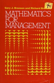 Cover of: Mathematics for management