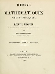 Cover of: Journal de mathématiques pures et appliquées