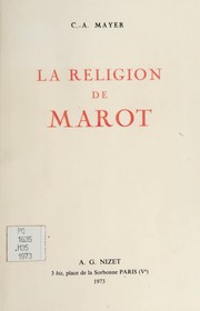 Cover of: La religion de Marot