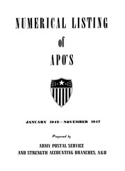 Cover of: Numerical listing of APO's, January 1942 - November 1947