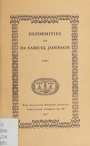 Cover of: Deformities of Dr. Samuel Johnson.