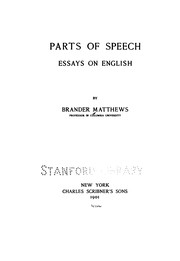 Cover of: Parts of speech: essays on English.