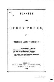 Cover of: Sonnets and other poems.