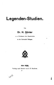 Cover of: Legenden-Studien. by Heinrich Günter