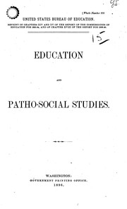 Cover of: Education and patho-social studies.