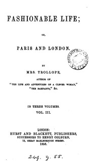 Cover of: Fashionable life; or, Paris and London