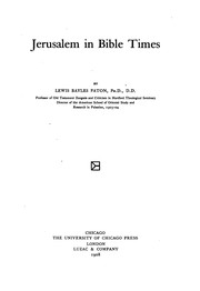 Cover of: Jerusalem in Bible Times