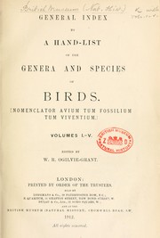 Cover of: General index to A hand-list of the genera and species of birds