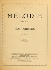 Cover of: Mélodie pour piano: Op. 94, no. 5.  Edited and rev. by Julia A. Burt