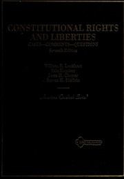 Cover of: Constitutional Rights and Liberties: Cases, Comments, Questions (American Casebook Series)