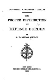 The Proper Distribution of Expense Burden by Alexander Hamilton Church