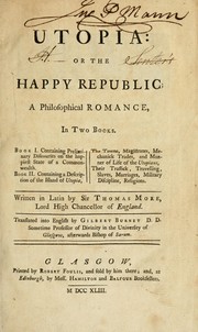 Cover of: Utopia: or, The happy republic; a philosophical romance, in two books ...