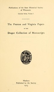 Cover of: The Preston and Virginia papers of the Draper collection of manuscripts.