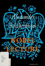 Cover of: Nobel lecture by Александр Исаевич Солженицын