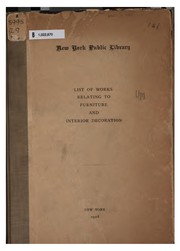 Cover of: List of Works in the New York Public Library Relating to Furniture & Interior Decoration