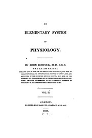 Cover of: An elementary system of physiology.