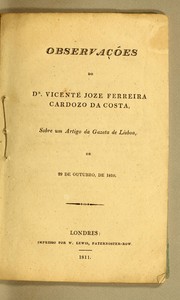 Cover of: Observaçoes by Vicente José Ferreira Cardoso da Costa