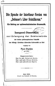 Die sprache der interlinear-version von "Defensor's Liber scintillarum." by Paul Perlitz