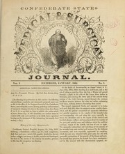 Cover of: Confederate States medical & surgical journal by Confederate States of America. Surgeon-General's Office