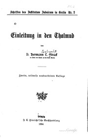 Cover of: Einleitung in den Thalmud
