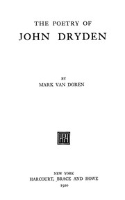 Cover of: The poetry of John Dryden