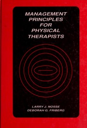 Cover of: Management principles for physical therapists