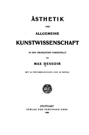 Cover of: Ästhetik und allgemeine Kunstwissenschaft in den Grundzügen dargestellt