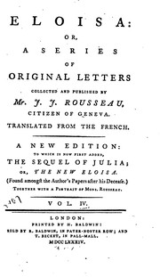 Cover of: Eloisa, or, A series of original letters by Jean-Jacques Rousseau