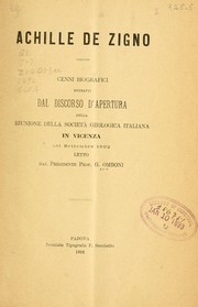 Cover of: Achille de Zigno by Giovanni Omboni