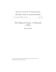 Cover of: The selling of Joseph: a memorial.