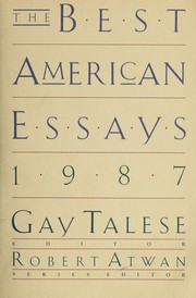 Cover of: The Best American Essays 1987