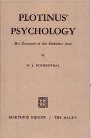Cover of: Plotinus' psychology: his doctrines of the embodied soul