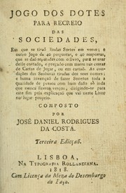 Cover of: Jogo dos dotes, para recreio das sociedades by José Daniel Rodrigues da Costa