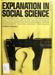 Cover of: Explanation in social science
