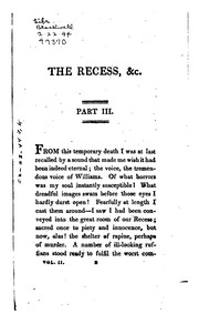 Cover of: The recess: or, A tale of other times.