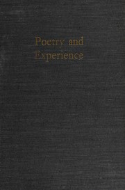 Cover of: Poetry and experience.