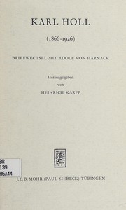 Cover of: Briefwechsel mit Adolf von Harnack.